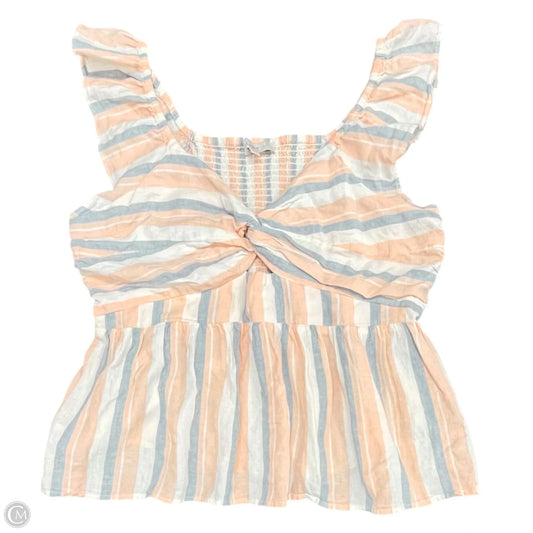 Top Sleeveless By Loft In Blue & Orange, Size: L