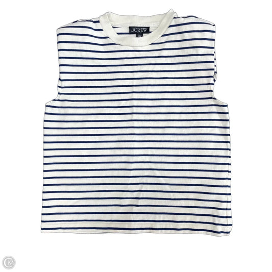 Top Sleeveless By J. Crew In Blue & White, Size: Xxs