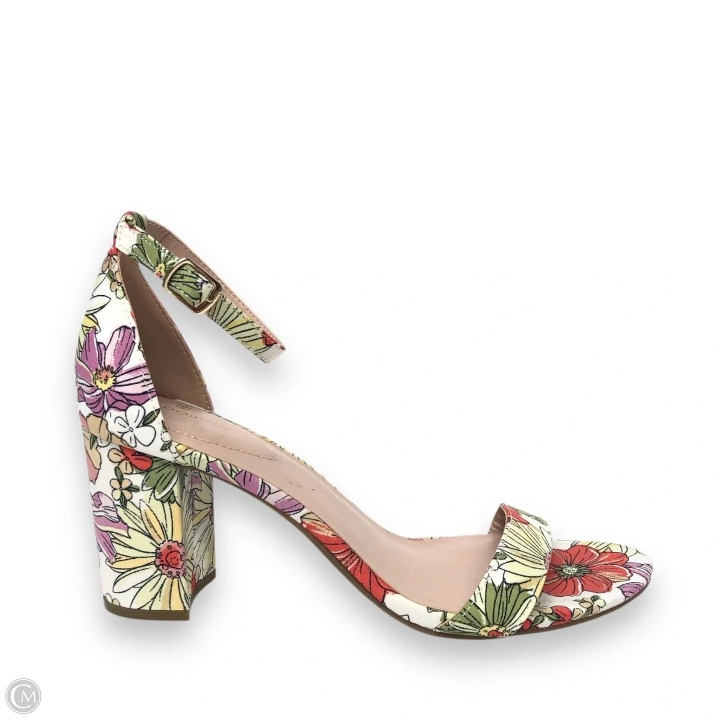 Sandals Heels Block By Bandolino In Floral Print, Size: 10