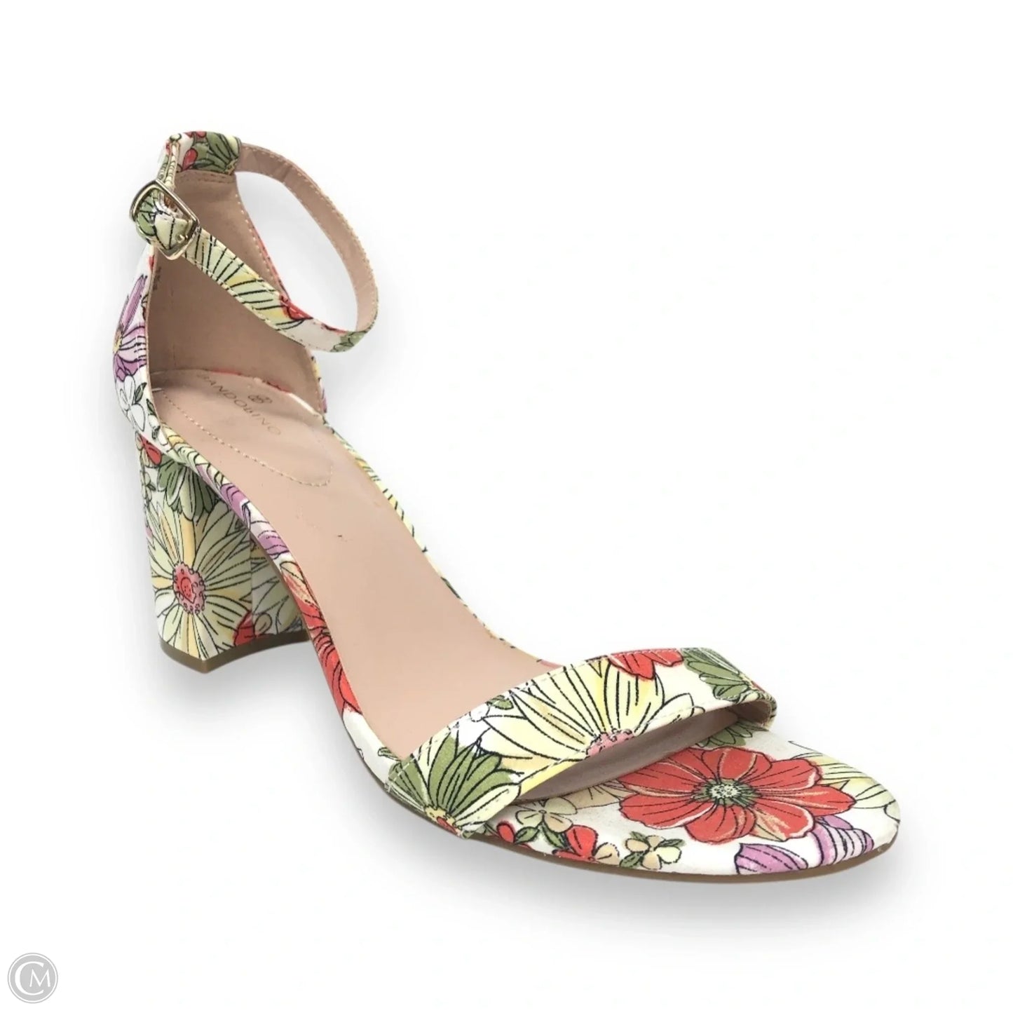 Sandals Heels Block By Bandolino In Floral Print, Size: 10