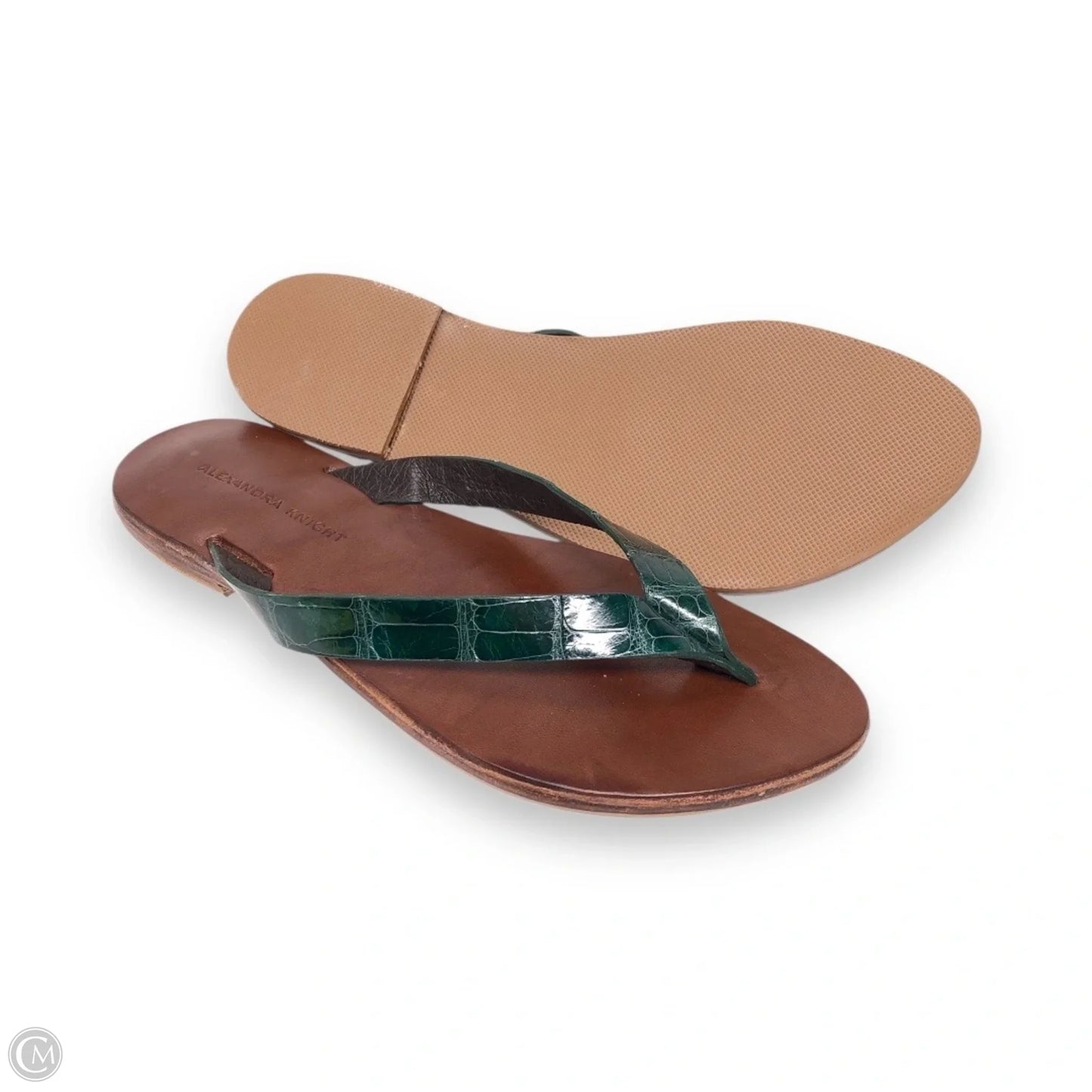 Sandals Flip Flops By Cmb In Brown & Green, Size: 7