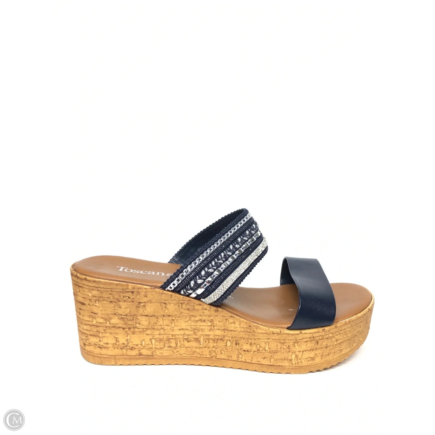 Sandals Heels Wedge By Toscanella In Blue, Size: 9