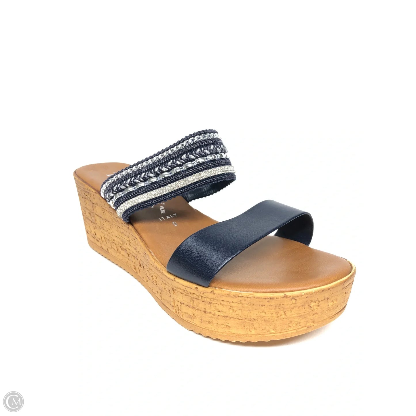 Sandals Heels Wedge By Toscanella In Blue, Size: 9