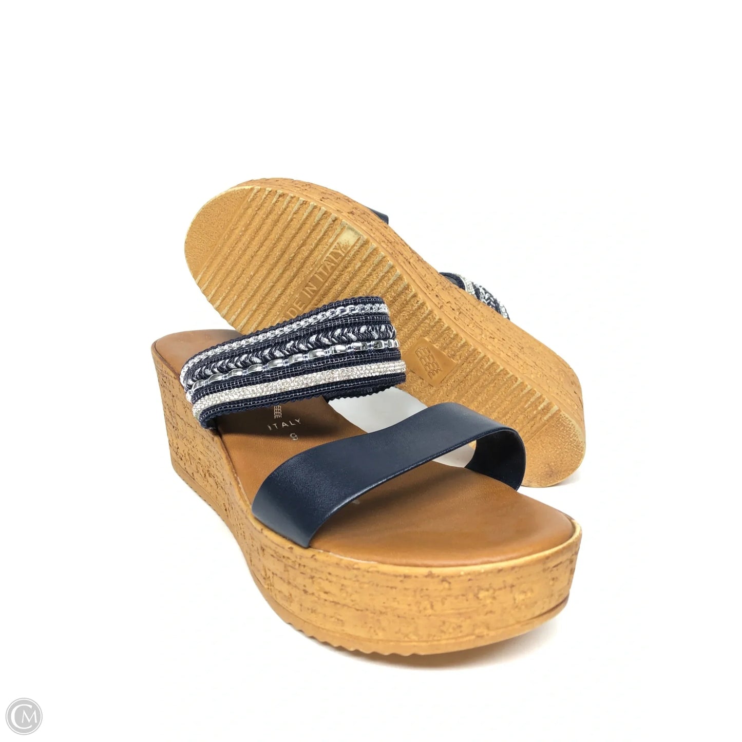 Sandals Heels Wedge By Toscanella In Blue, Size: 9