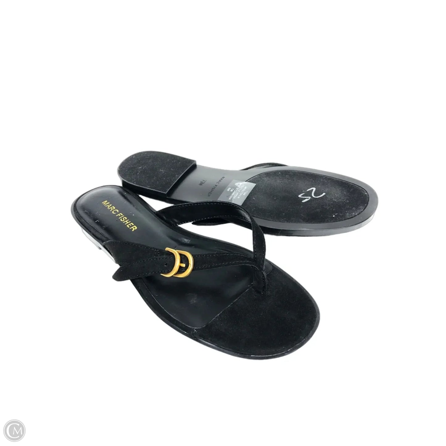 Sandals Flip Flops By Marc Fisher In Black, Size: 7.5