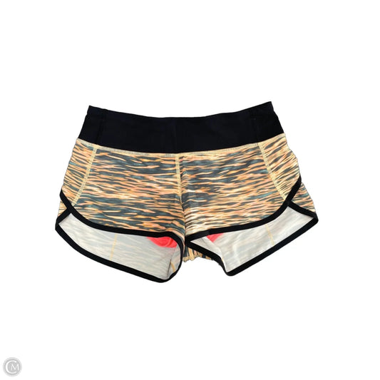 Athletic Shorts By Lululemon In Black & Orange, Size: 2