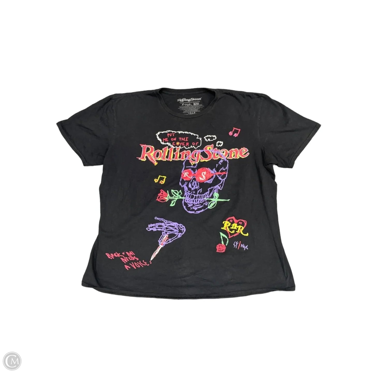 Top Short Sleeve Basic By Clothes Mentor In Black, Size: M