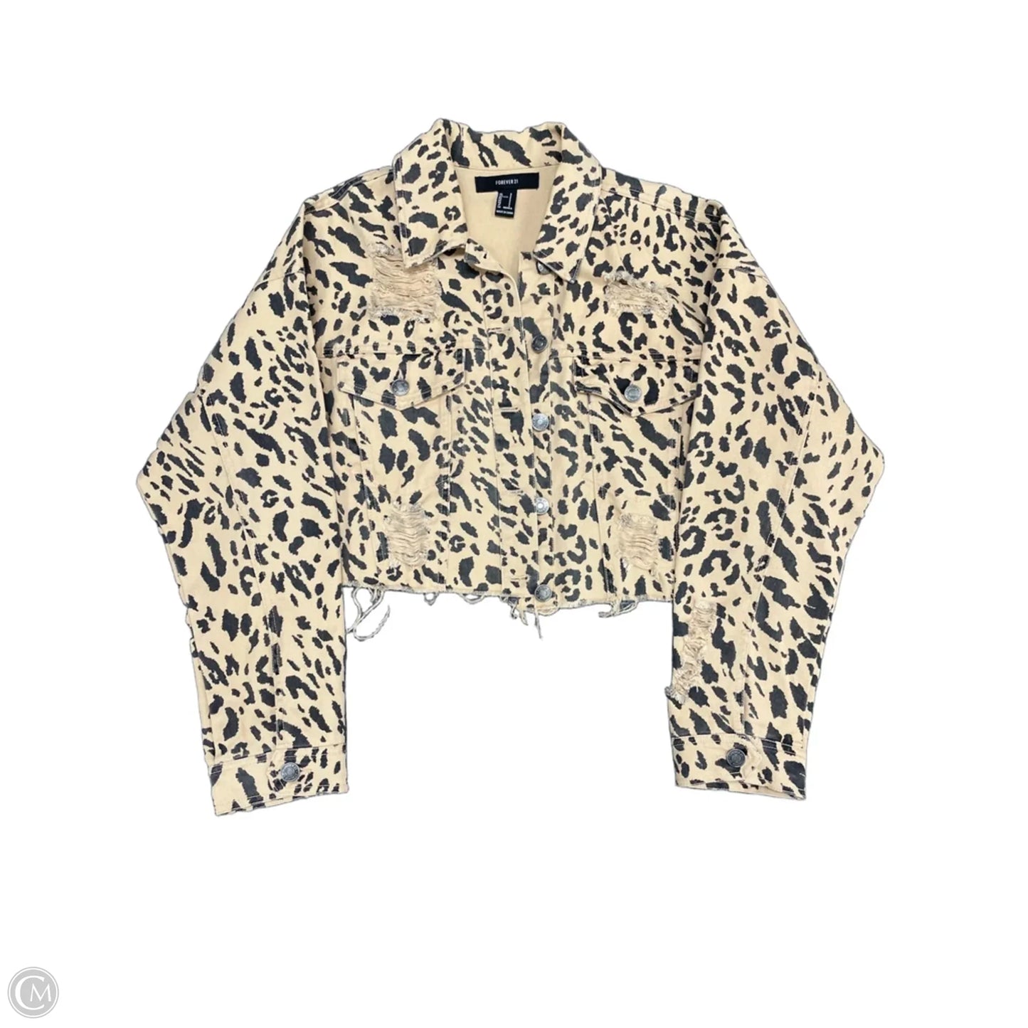 Jacket Denim By Forever 21 In Animal Print, Size: S