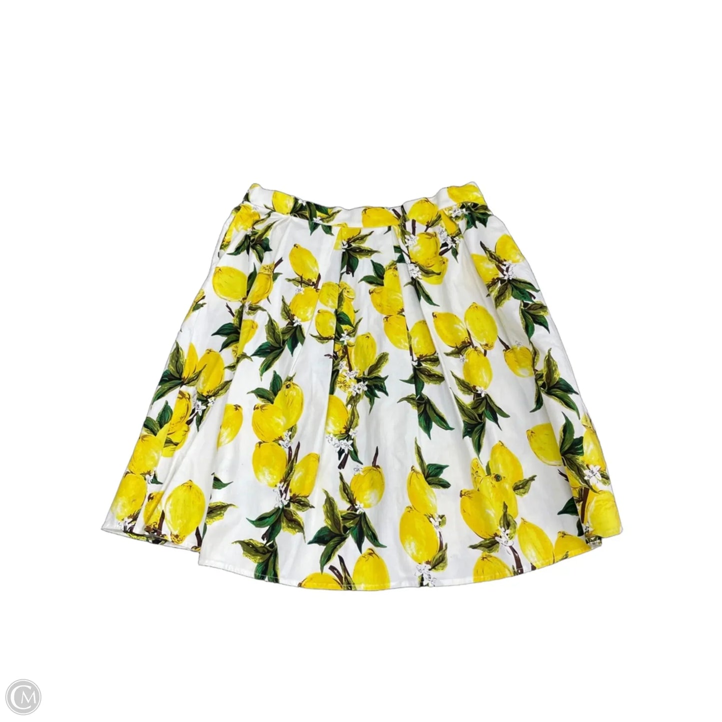 Skirt Midi By Cmf In White & Yellow, Size: 2x