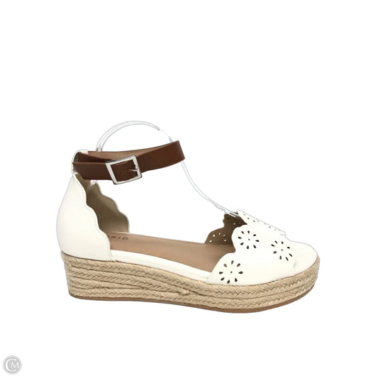 Sandals Heels Wedge By Torrid In White, Size: 10.5