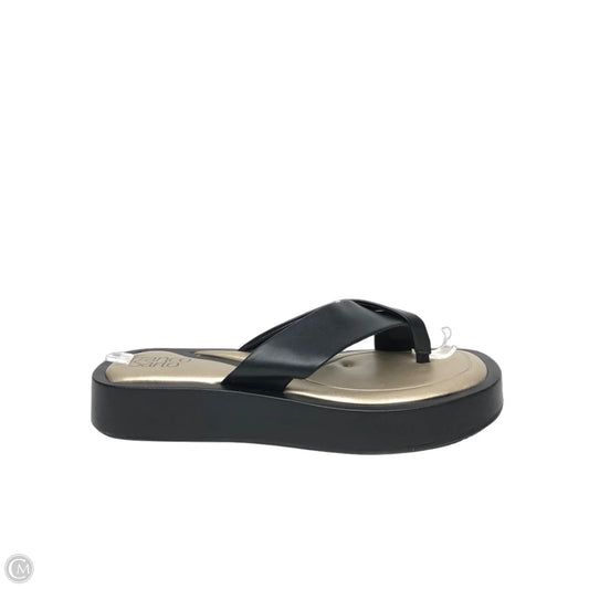 Sandals Heels Platform By Franco Sarto In Black & Gold, Size: 7.5