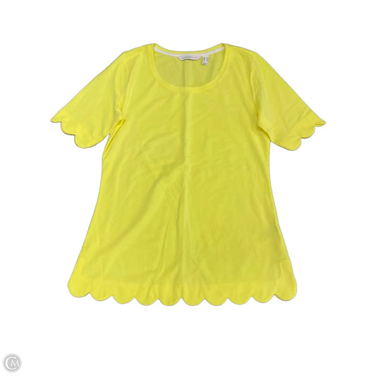 Top Short Sleeve By Isaac Mizrahi Live Qvc In Yellow, Size: Xs