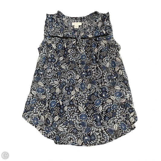 Blouse Sleeveless By Liz Claiborne In Blue, Size: L