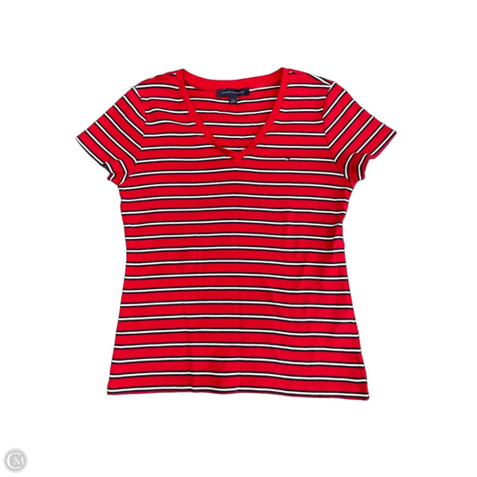Top Short Sleeve Basic By Tommy Hilfiger In Blue & Red & White, Size: L