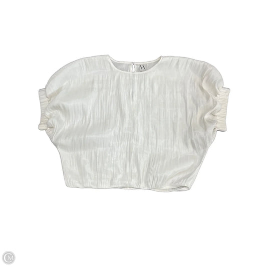 Blouse Short Sleeve By Worthington In Cream, Size: L