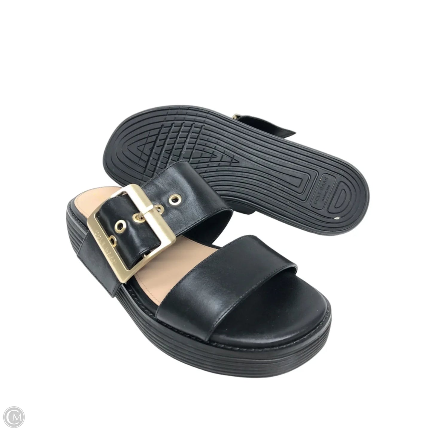 Sandals Heels Wedge By Cole-haan In Black, Size: 6.5