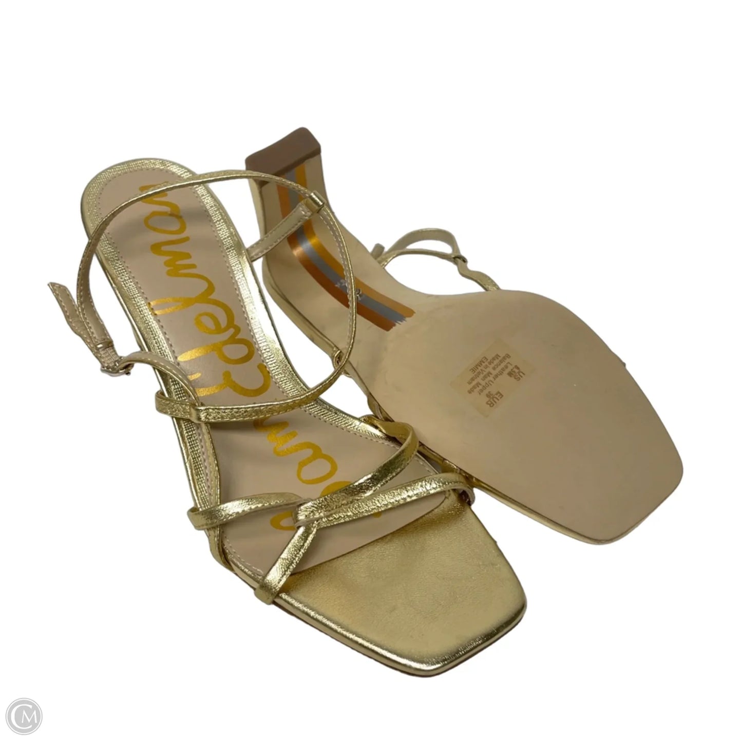 Sandals Heels Stiletto By Sam Edelman In Gold, Size: 11