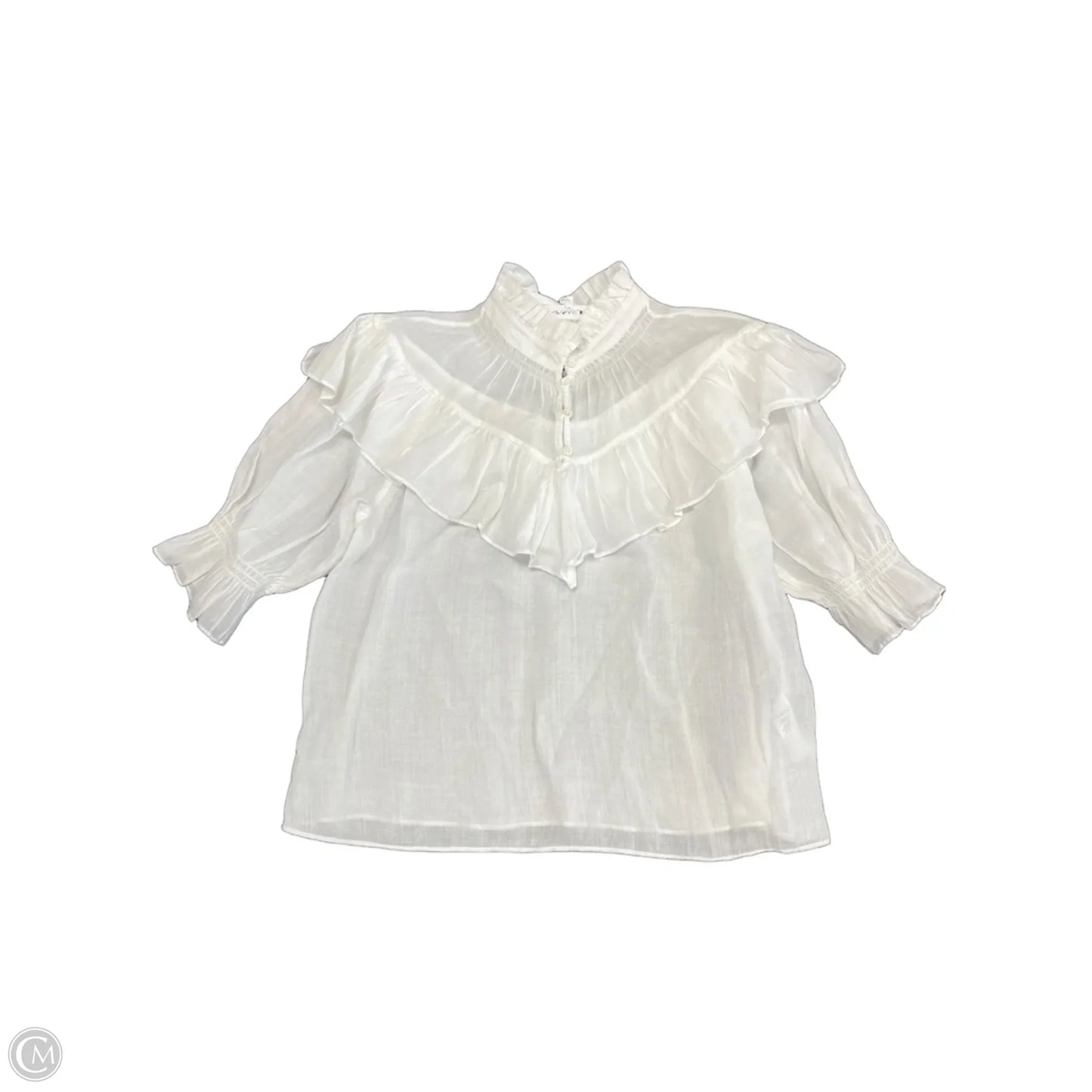 Top Short Sleeve By Frame In White, Size: L