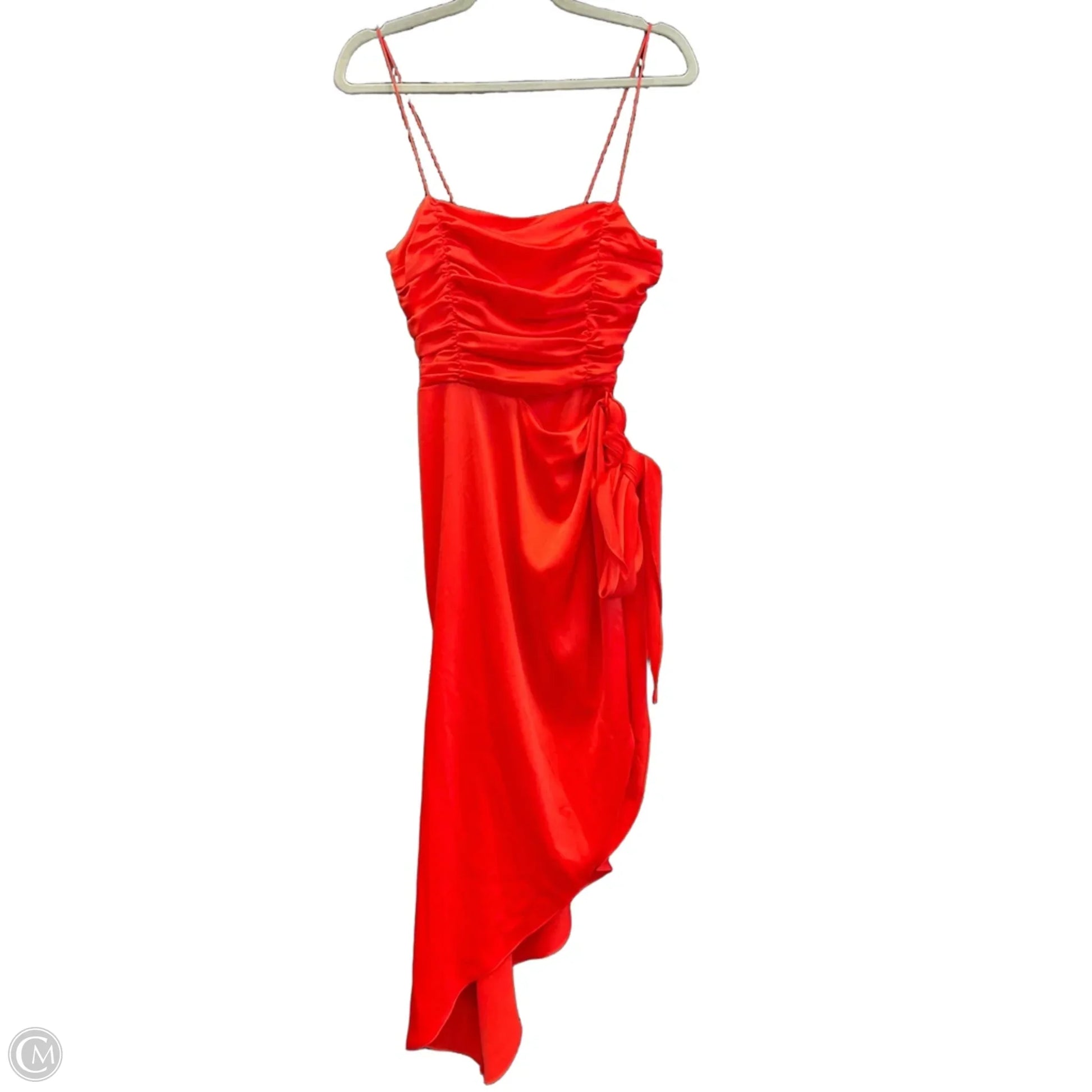 wayf red dress Wayf Women's Red Dress Carrara Medium Slit Maxi 2648