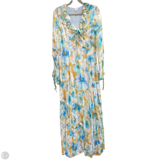 Dress Casual Maxi By Cmc In Blue & Yellow, Size: S