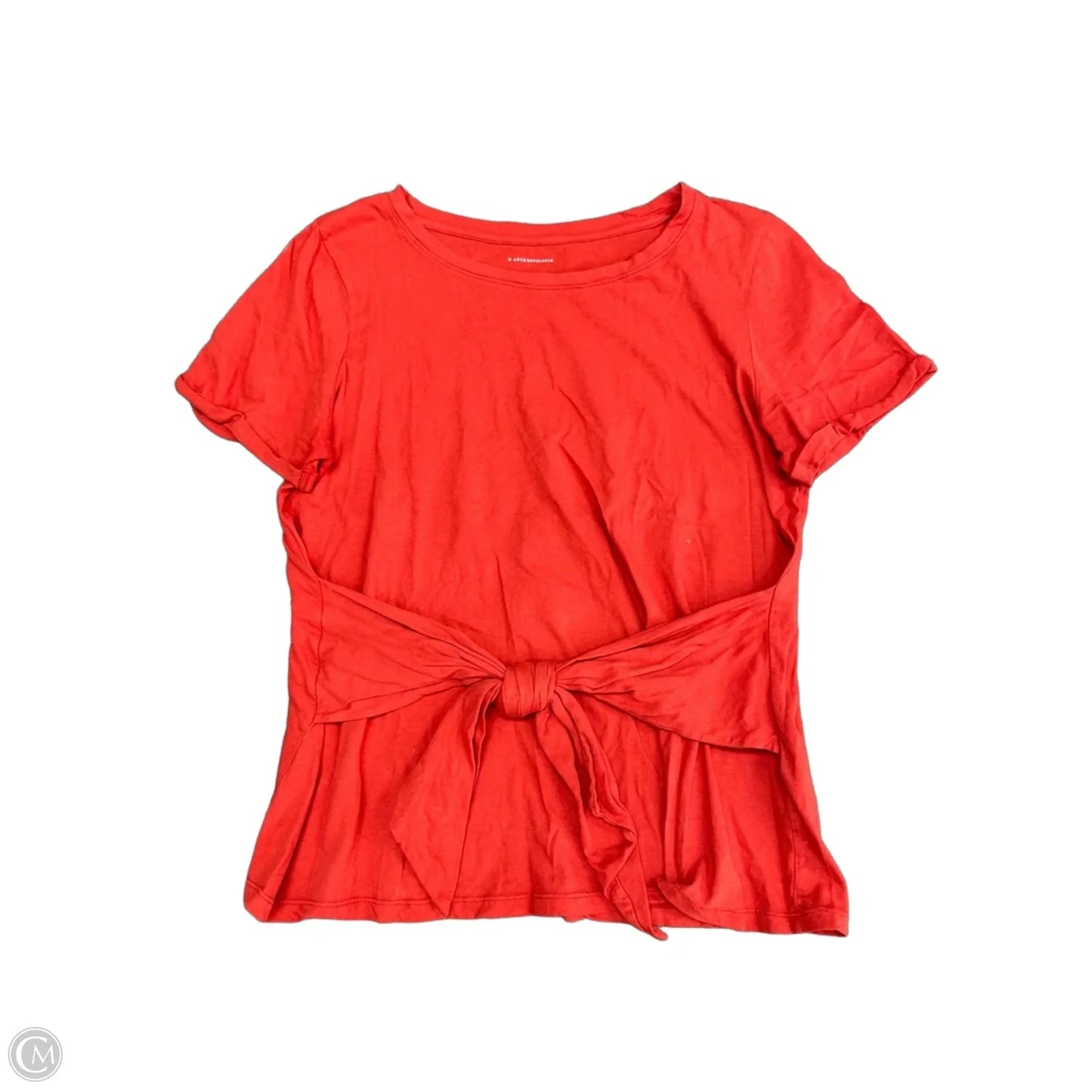 Top Short Sleeve By Anthropologie In Red, Size: L