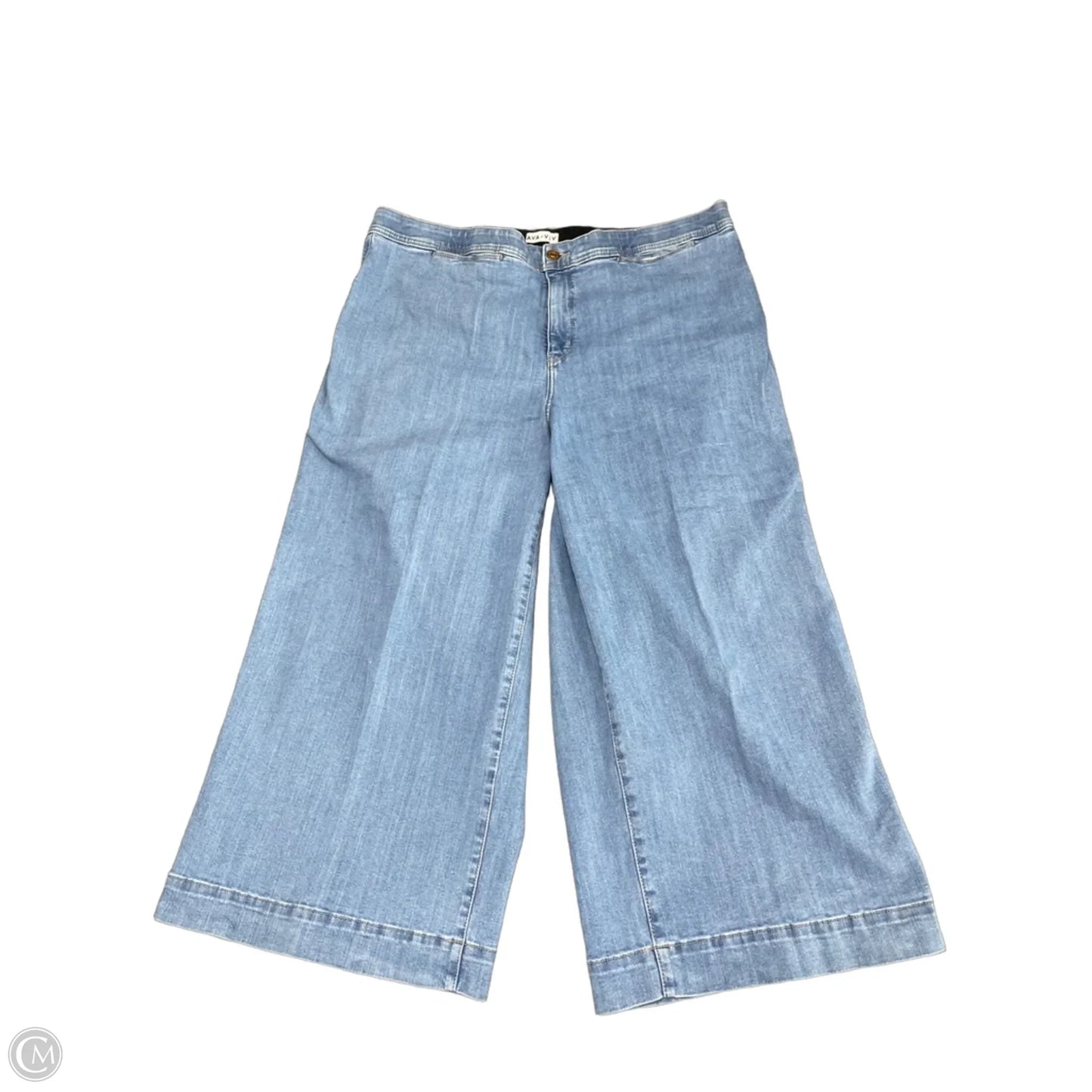 Jeans Wide Leg By Ava & Viv In Blue Denim, Size: 20