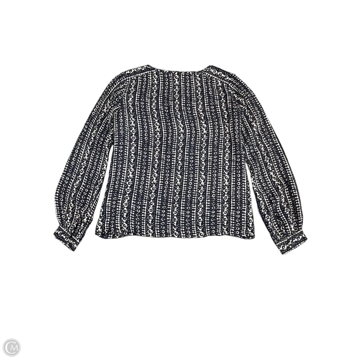 Blouse Designer By Tory Burch In Blue & White, Size: 6