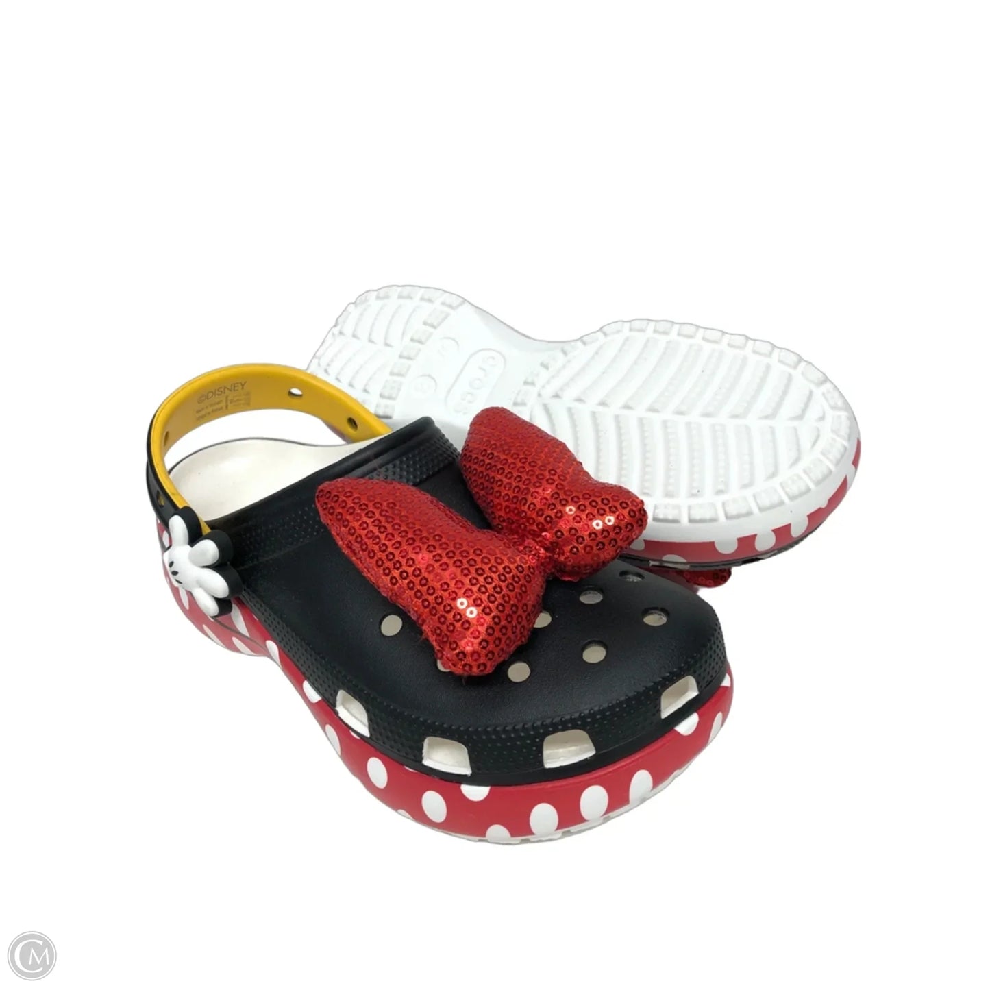 Shoes Heels Platform By Crocs In Black & Red, Size: 8