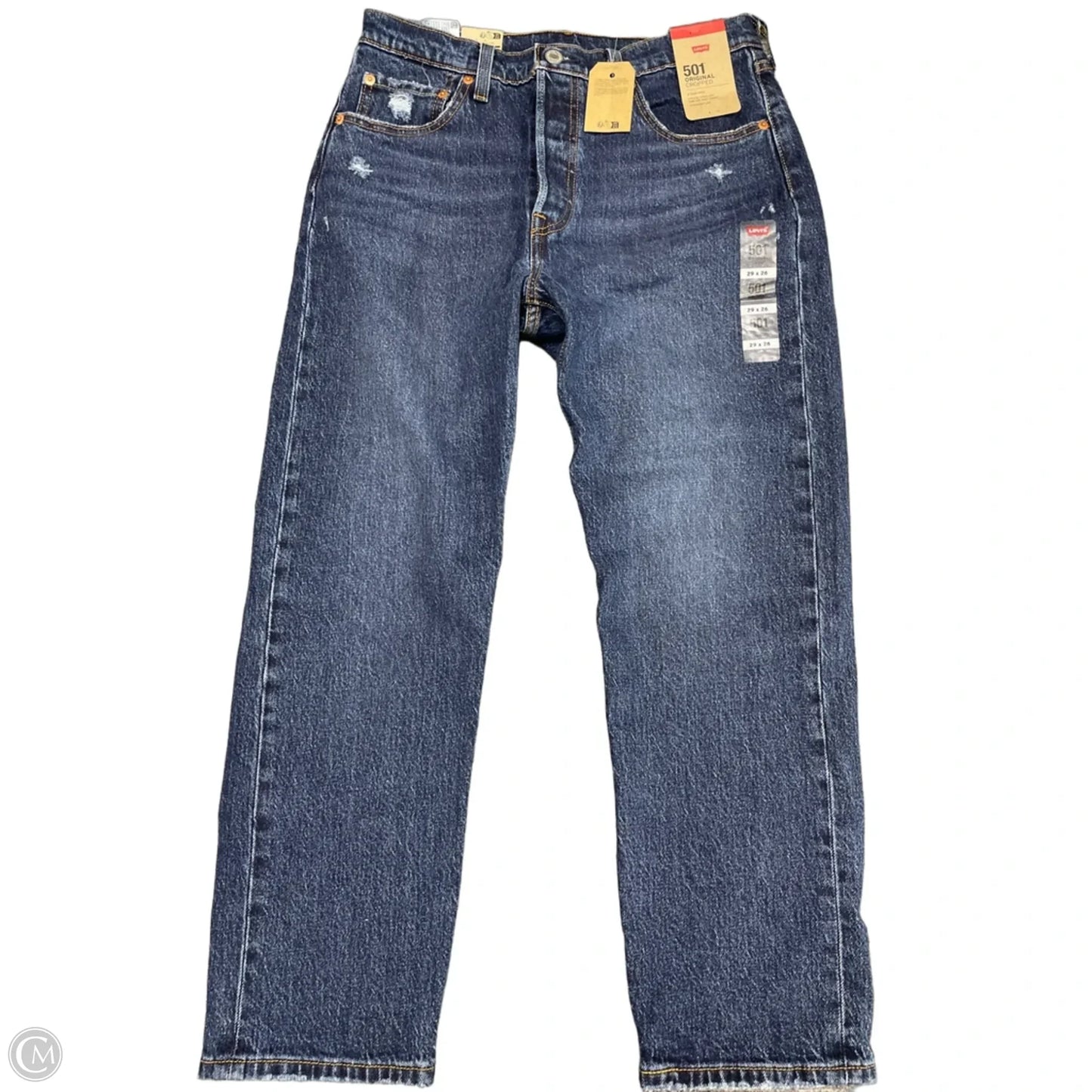 Jeans Straight By Levis In Blue Denim, Size: 8