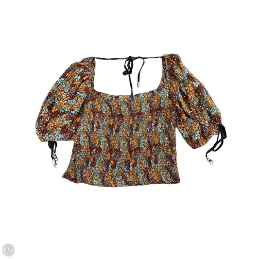 Blouse Short Sleeve By Free People In Floral Print, Size: Xl