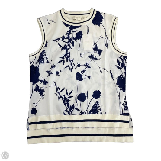 Top Sleeveless By Ted Baker In Blue & White, Size: 10