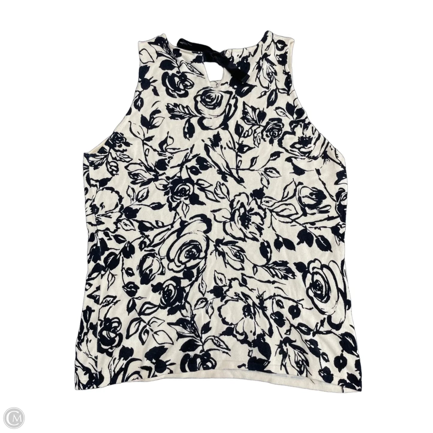 Top Sleeveless By Ann Taylor In Black & Cream, Size: L