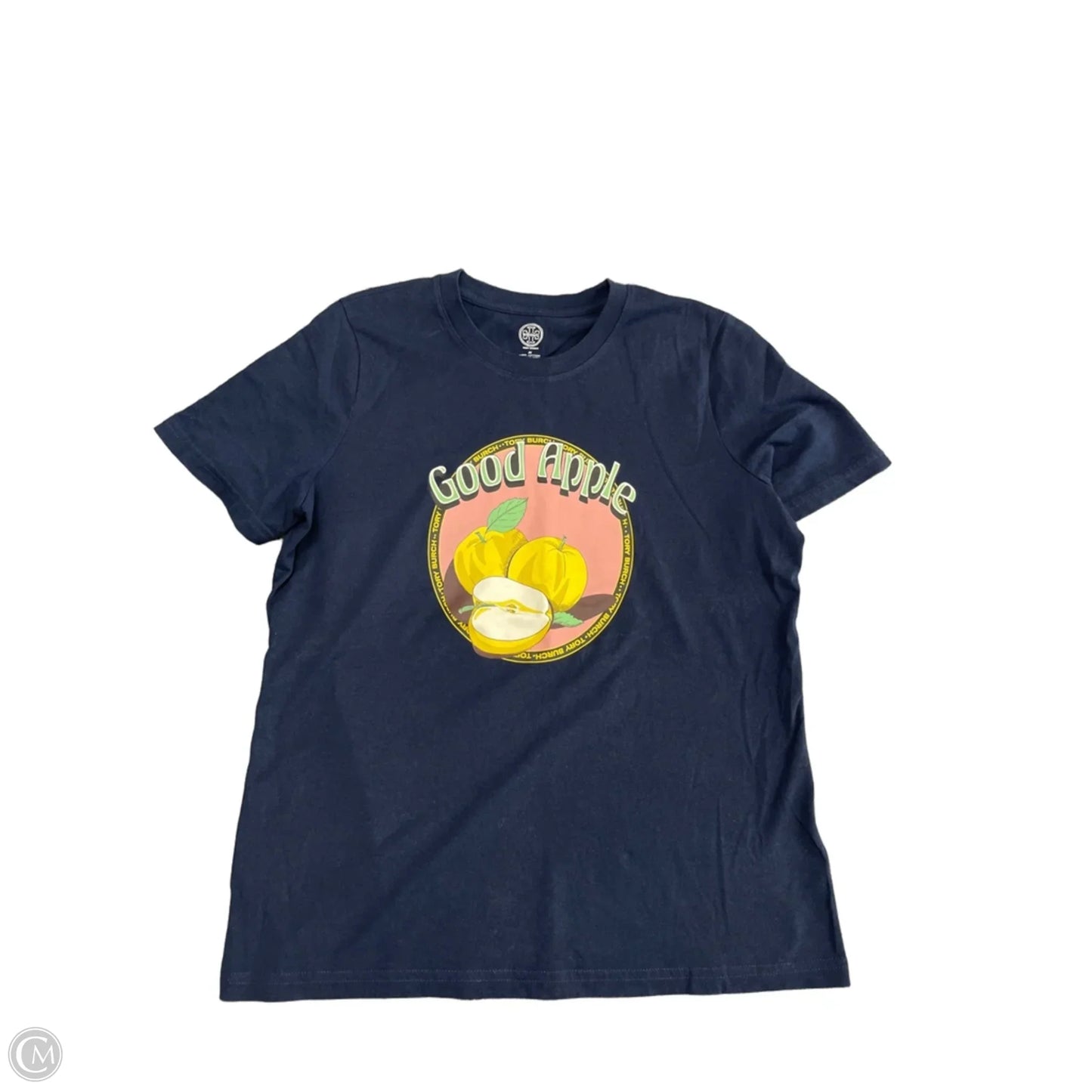 Top Short Sleeve Designer By Tory Burch In Navy, Size: M