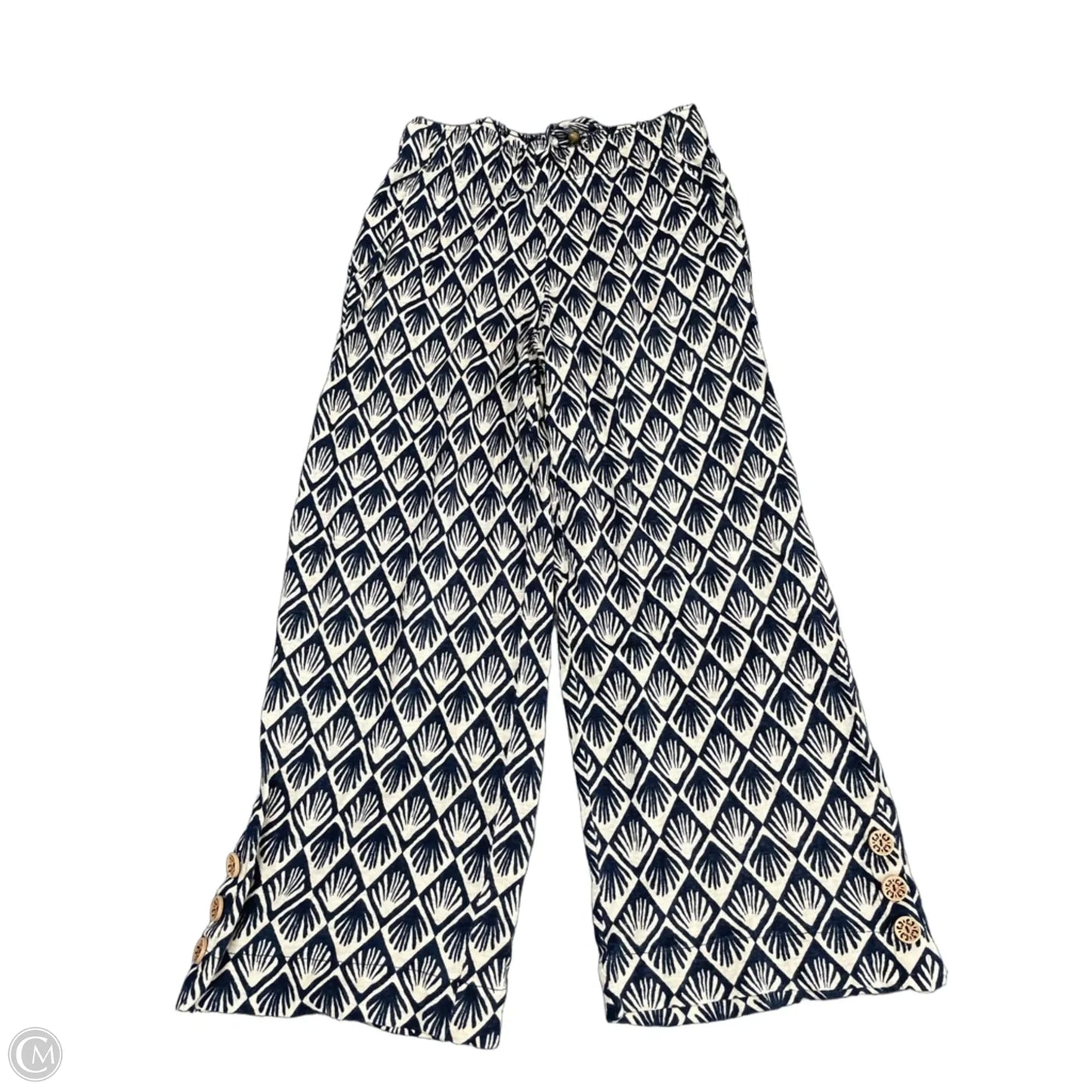 Pants Set 2pc By C And C In Blue & Cream, Size: S