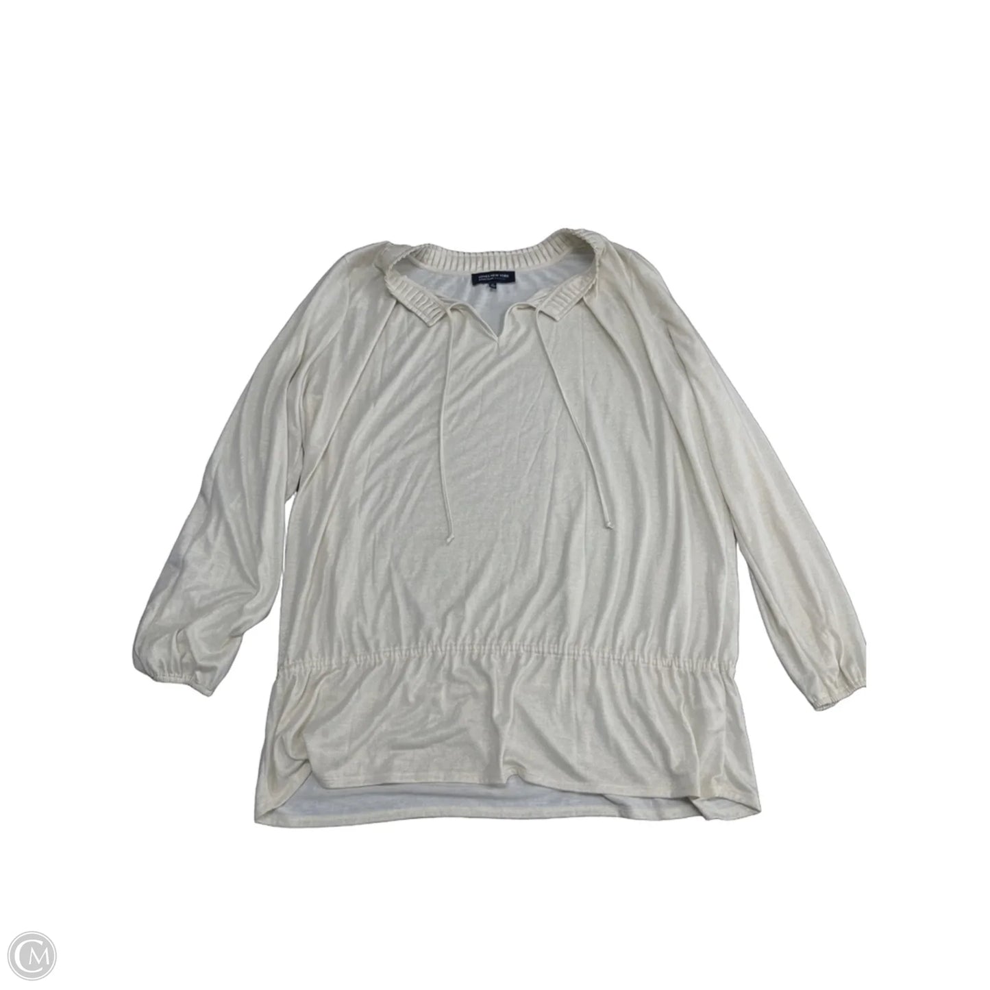 Tunic Long Sleeve By Jones New York In Cream, Size: 1x