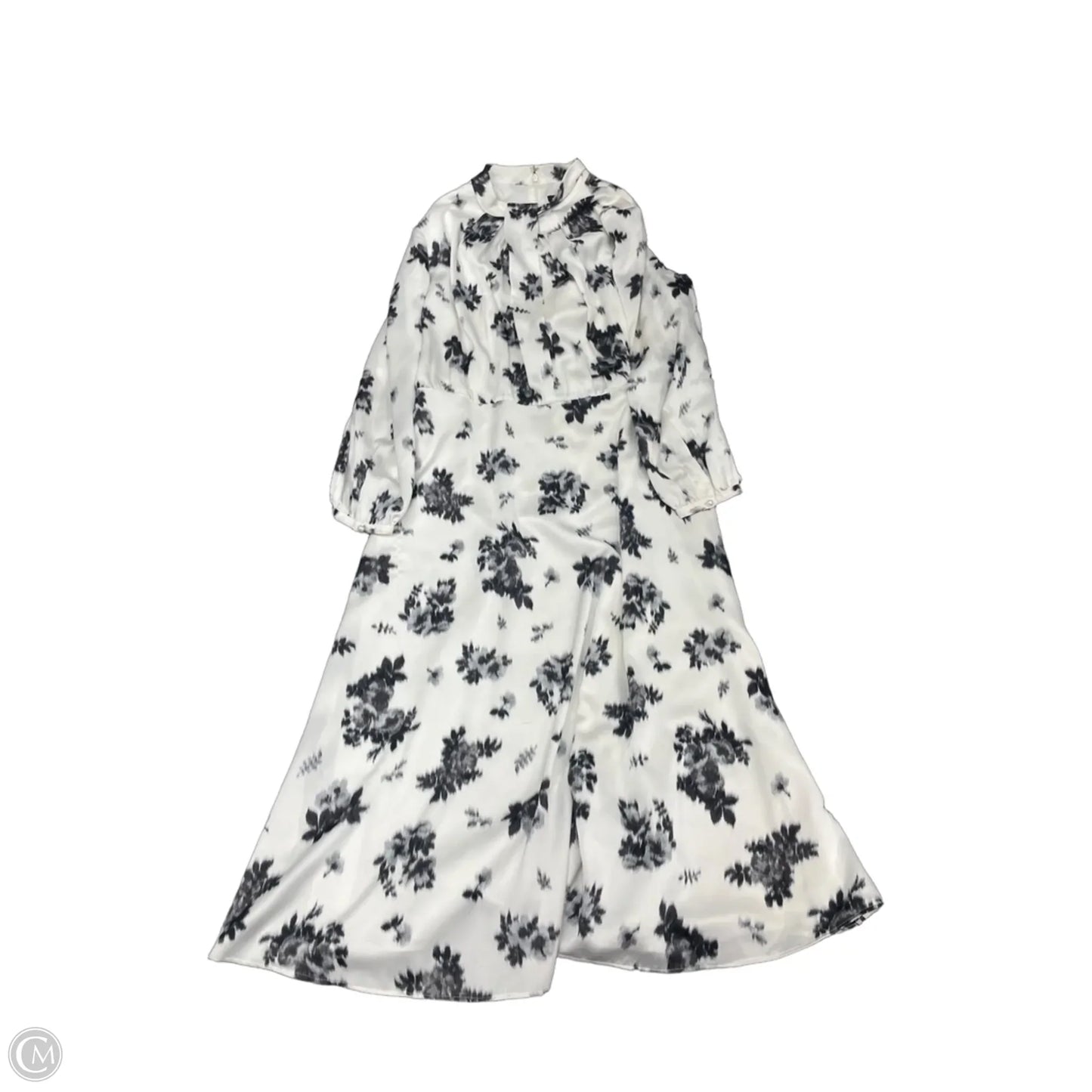 Dress Casual Midi By Ann Taylor In Black & White, Size: 12