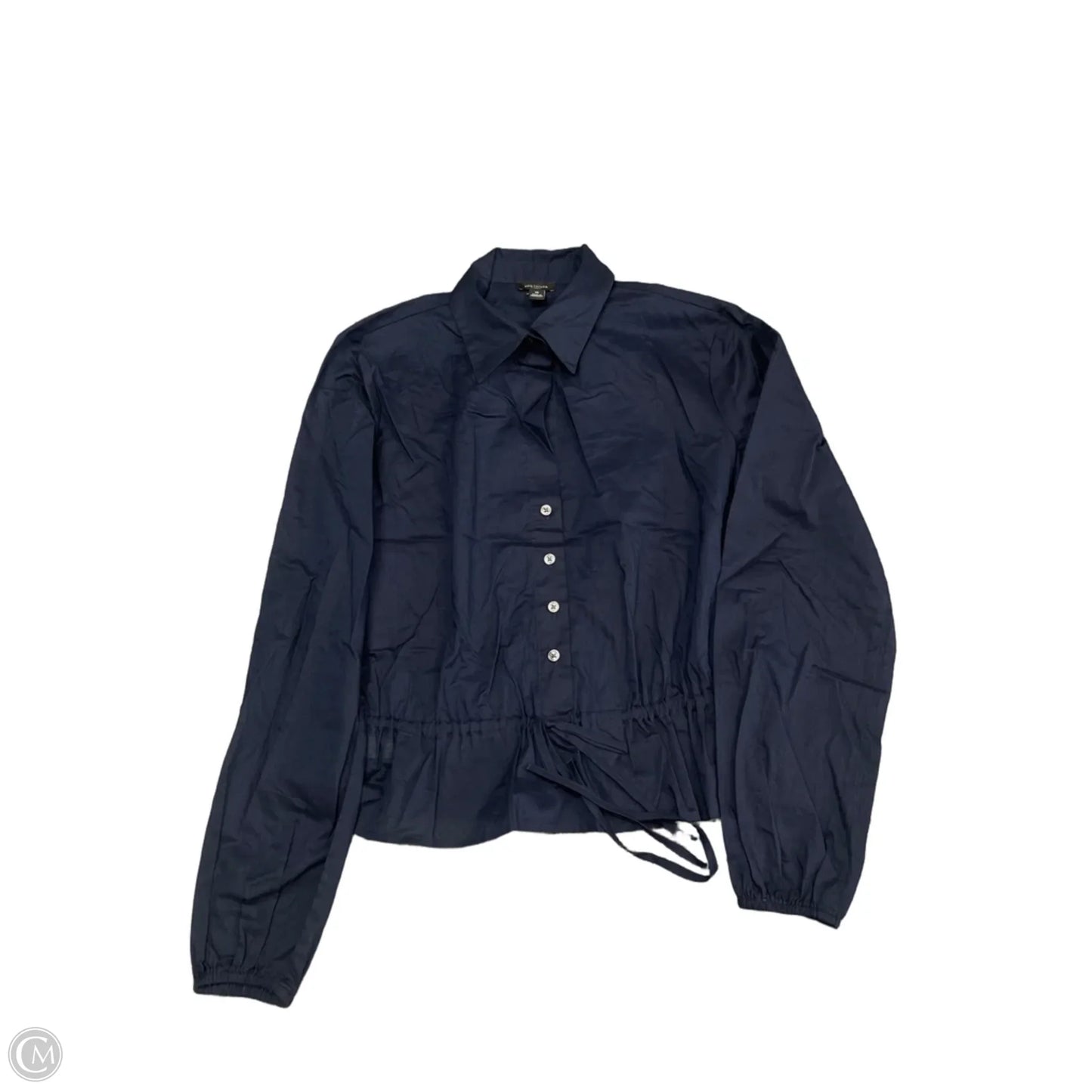 Blouse Long Sleeve By Ann Taylor In Navy, Size: Xs