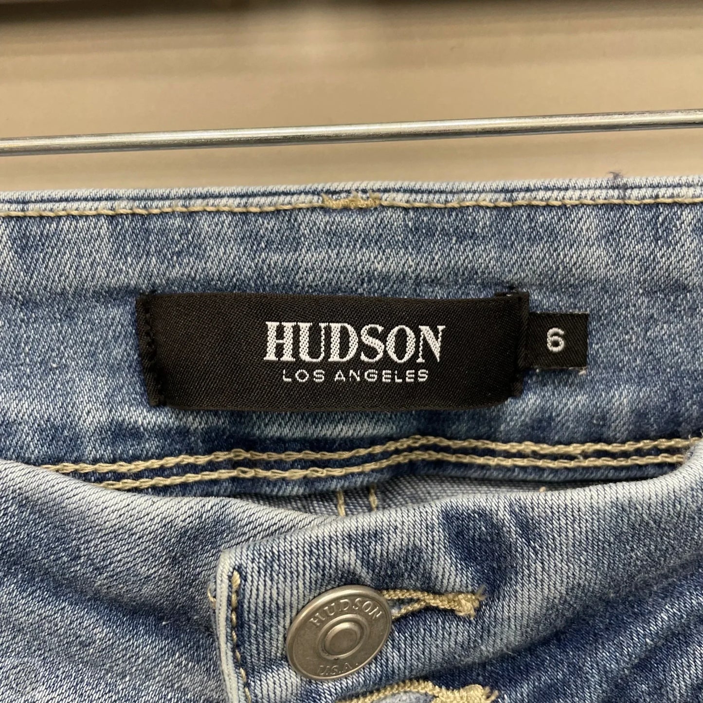 Jeans Straight By Hudson In Blue Denim, Size: 6