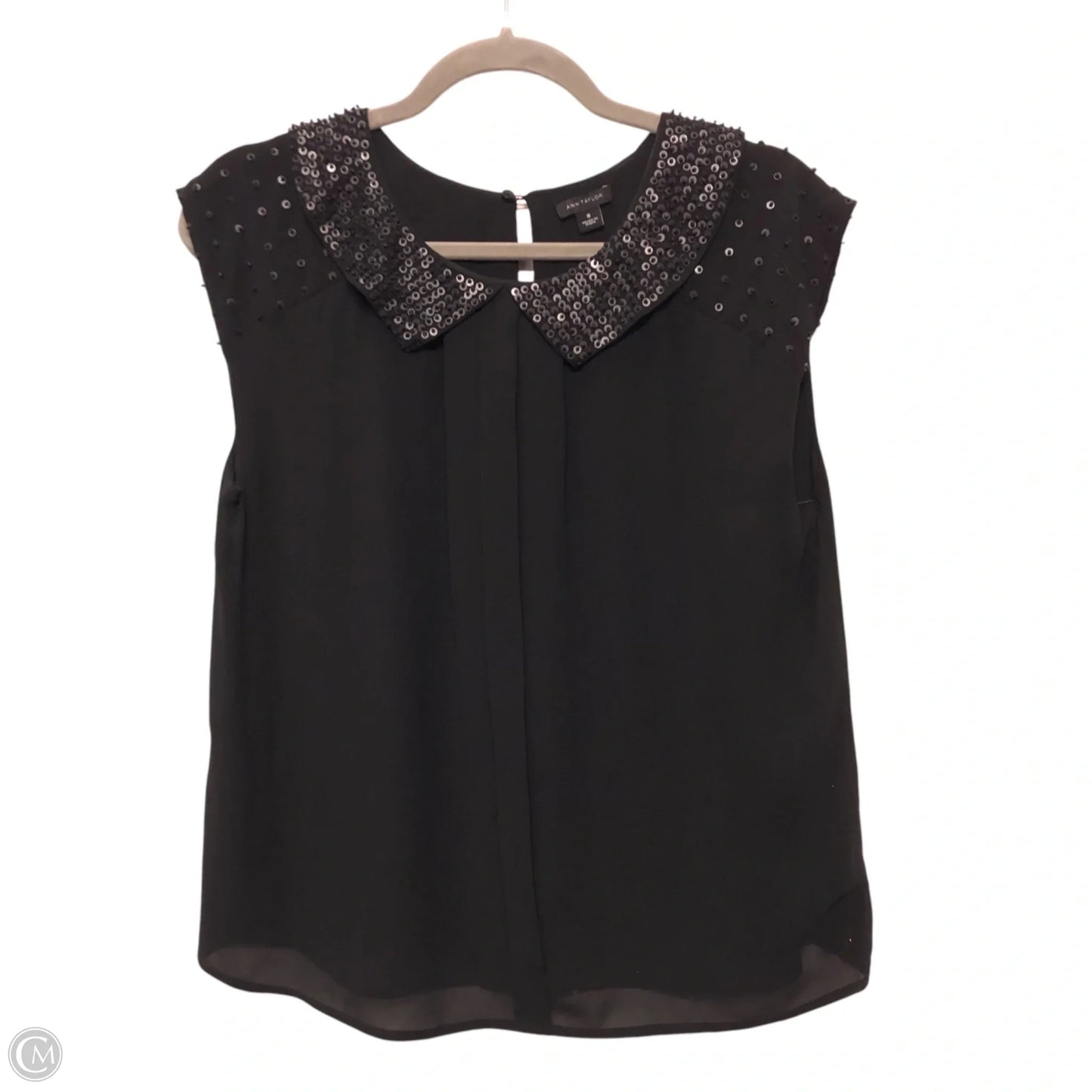 Top Short Sleeve By Ann Taylor In Black, Size: S