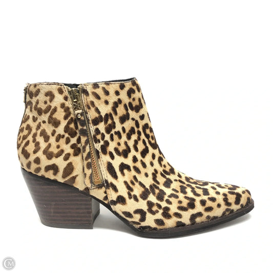 Boots Ankle Heels By Sam Edelman In Leopard Print, Size: 6.5
