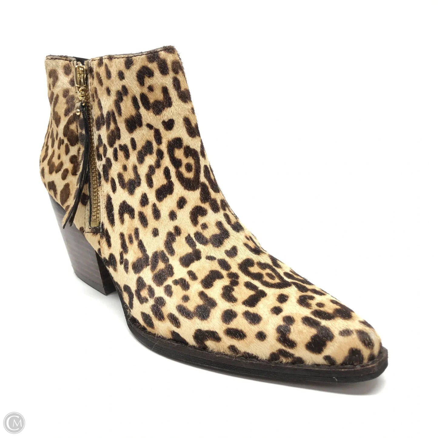 Boots Ankle Heels By Sam Edelman In Leopard Print, Size: 6.5