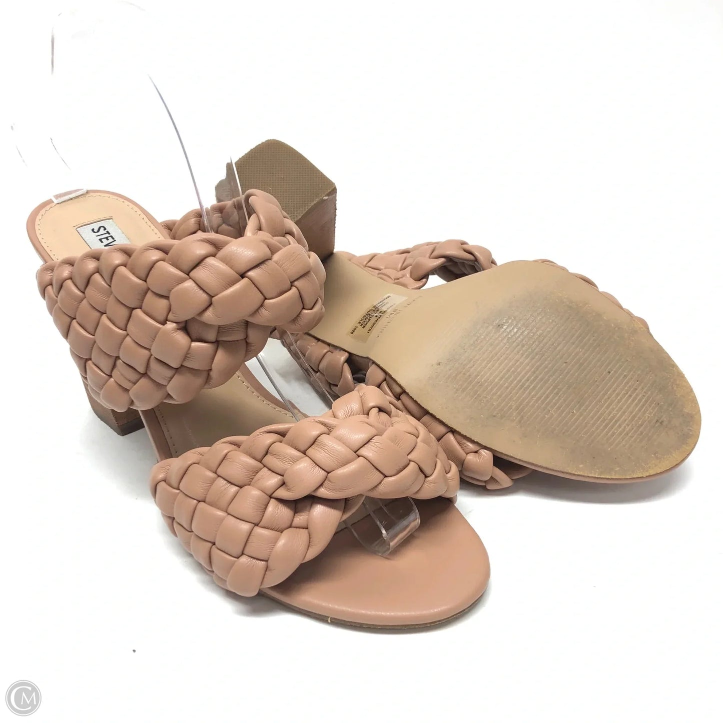 Sandals Heels Block By Steve Madden In Tan, Size: 9