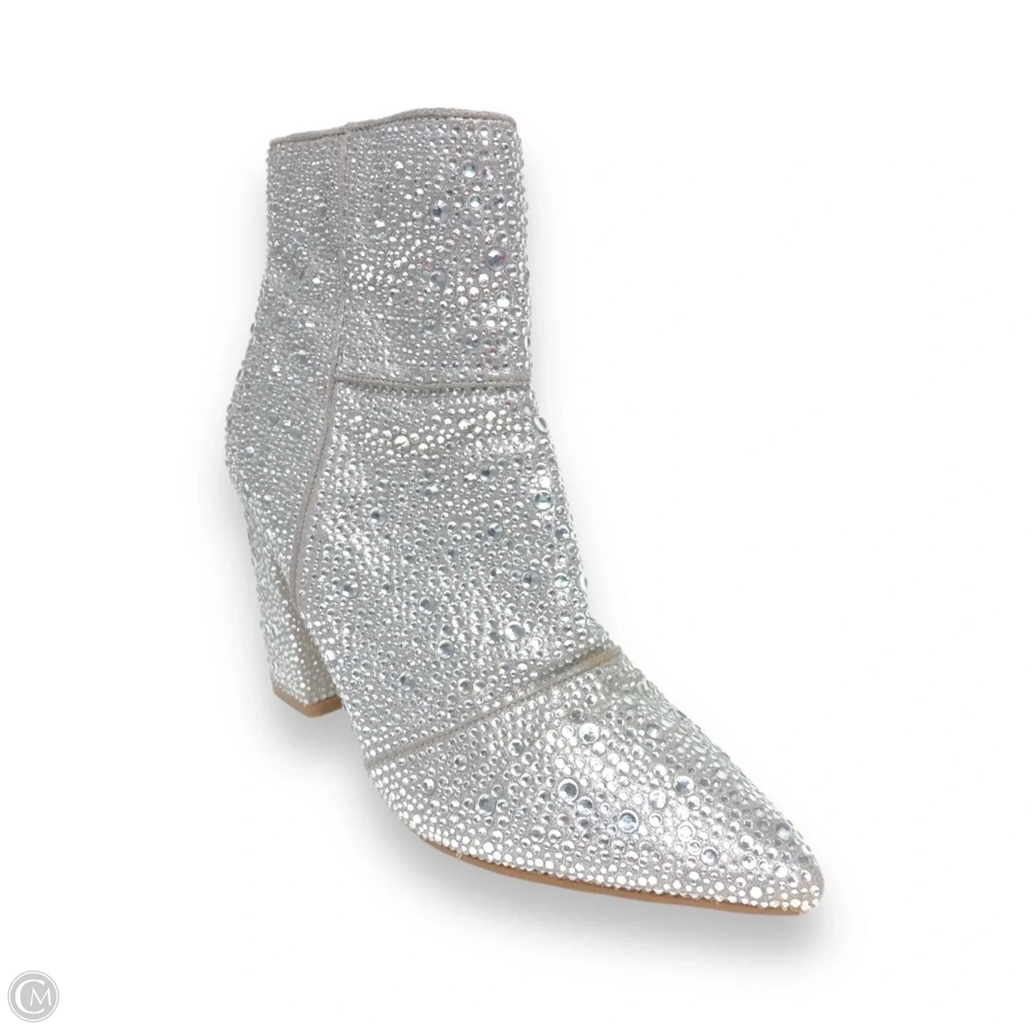 Boots Ankle Heels By Steve Madden In Silver, Size: 8.5