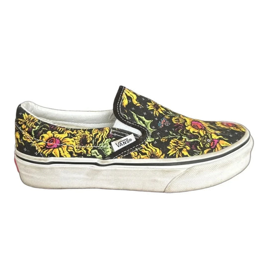 Shoes Sneakers By Vans In Black & Yellow, Size: 5