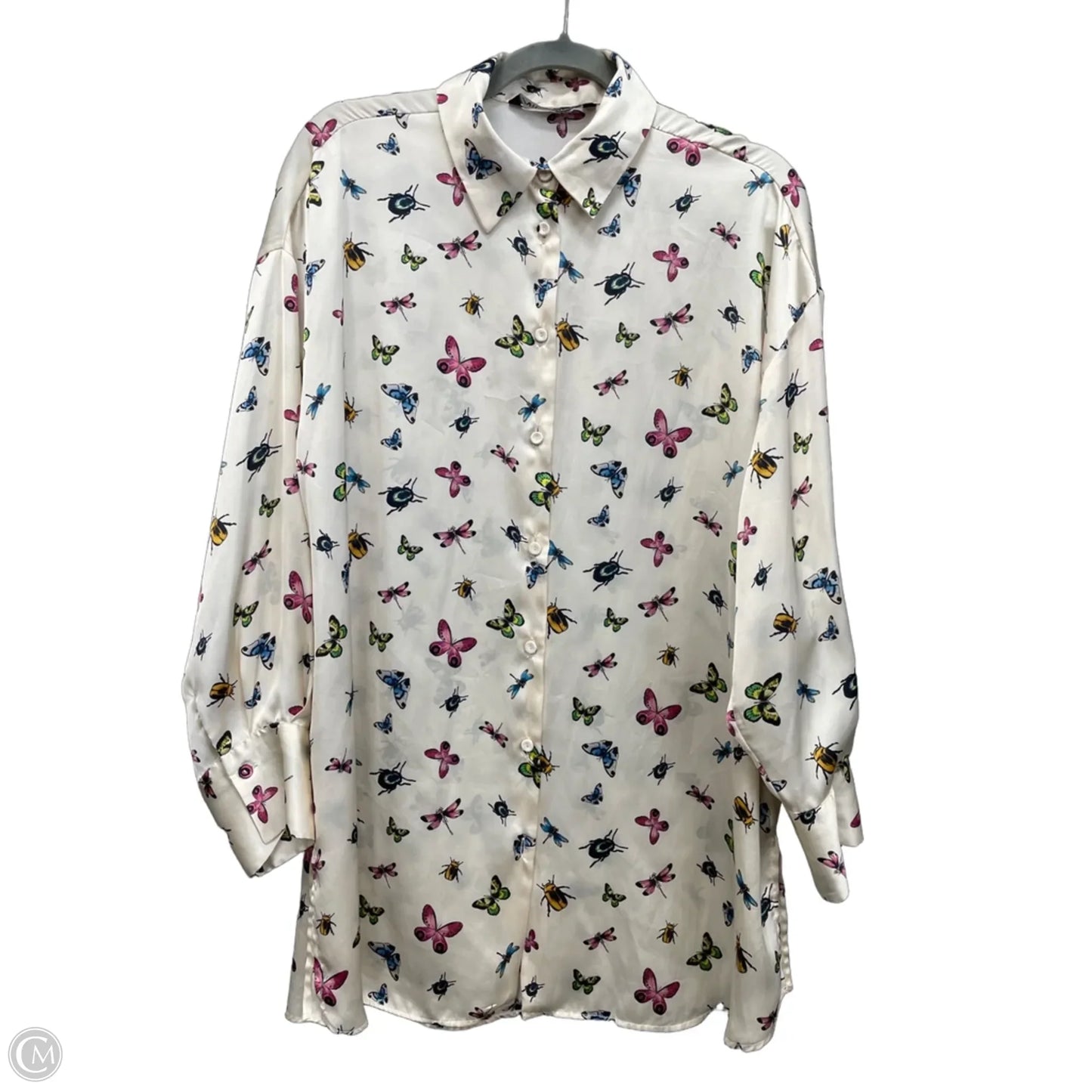 Tunic Long Sleeve By Zara In Cream, Size: S