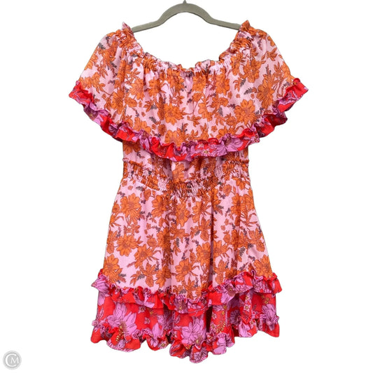 Dress Casual Short By Jessica Simpson In Orange & Pink, Size: Xs