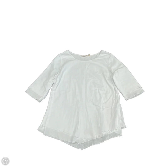 Top 3/4 Sleeve By Soft Surroundings In White, Size: L