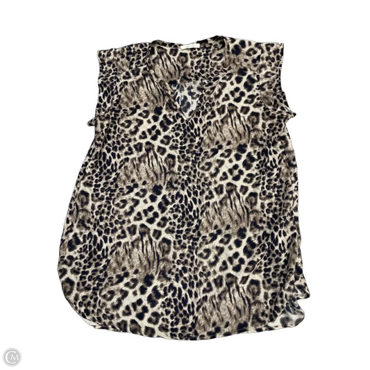 Top Sleeveless By Pleione In Leopard Print, Size: S