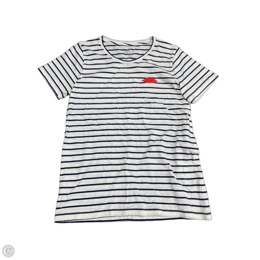 Top Short Sleeve By J. Crew In Blue & White, Size: M