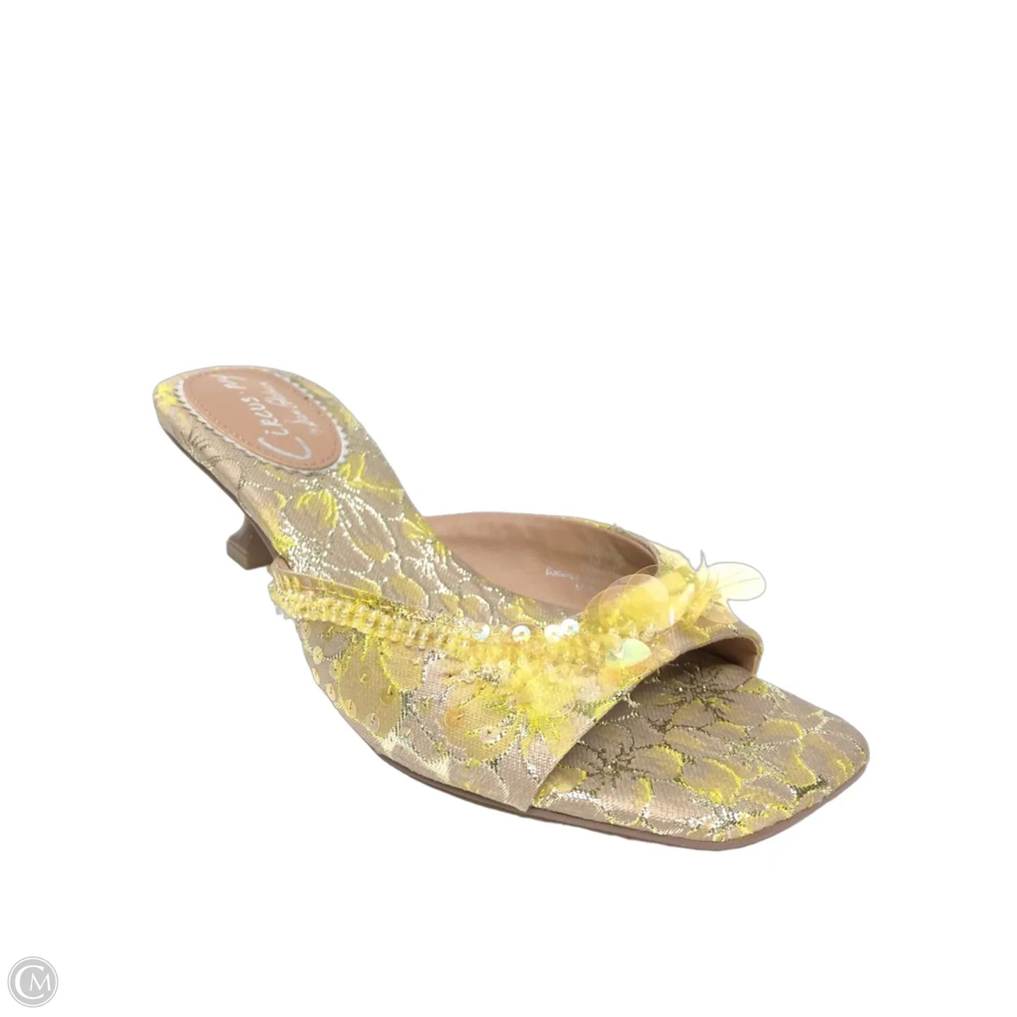 Sandals Heels Kitten By Sam Edelman In Yellow, Size: 7